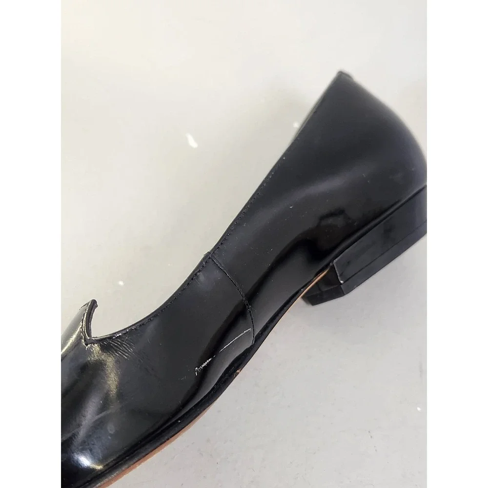 Sigerson Morrison Pointy Toe Flats Women 8 Black Patent Leather Quiet Luxury